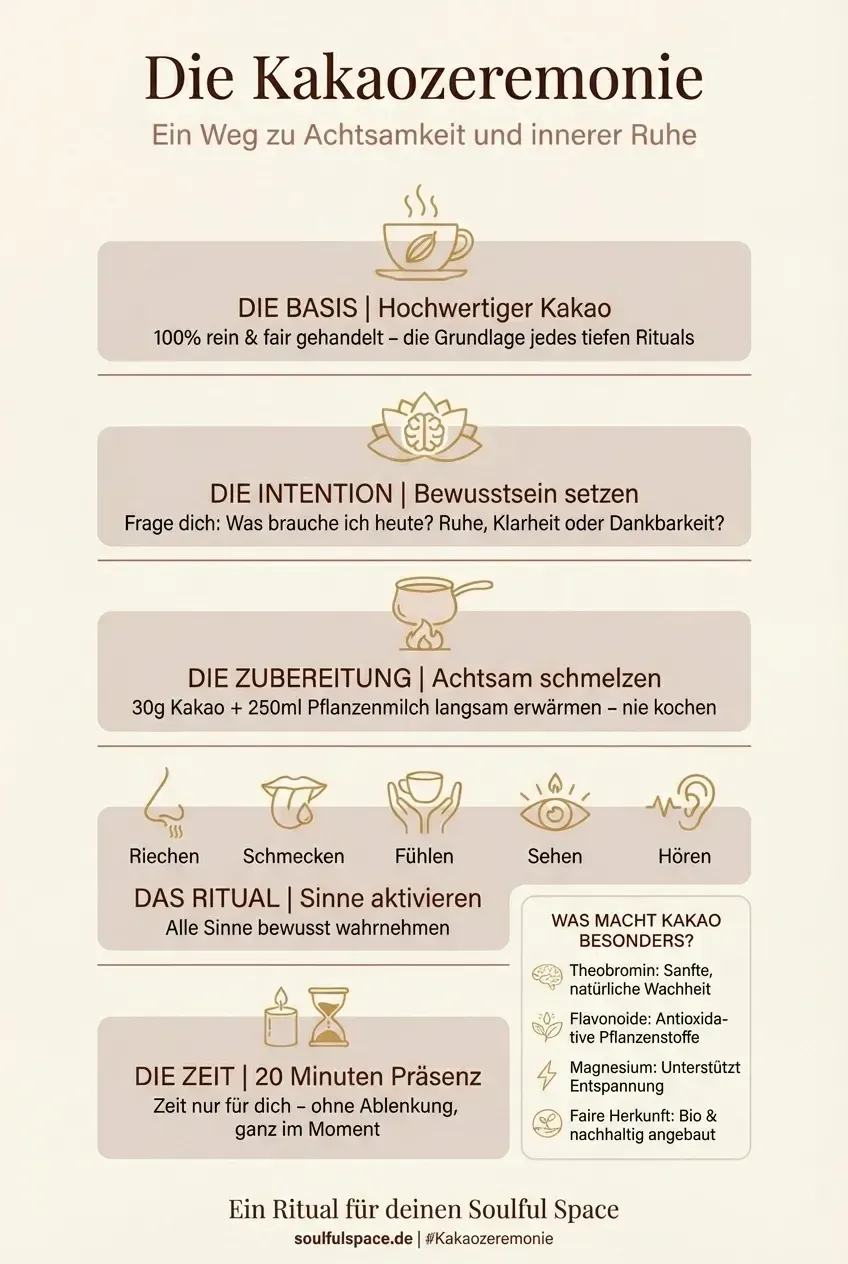 Anleitung: Ablauf einer Kakaozeremonie im Schaubild